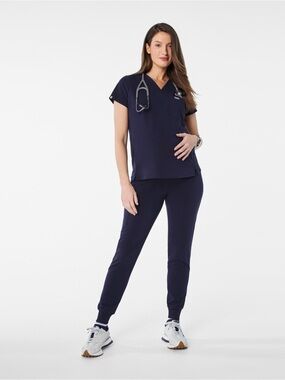 Figs XS Petite Navy Maternity Zamora Jogger Scrub Pants